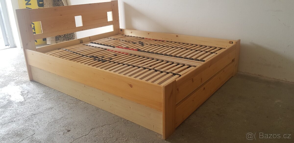 PRODÀM POSTEL-160/200-MASIVNÌ BOROVICE-ULOŽNÍM PROSTOREM - 3