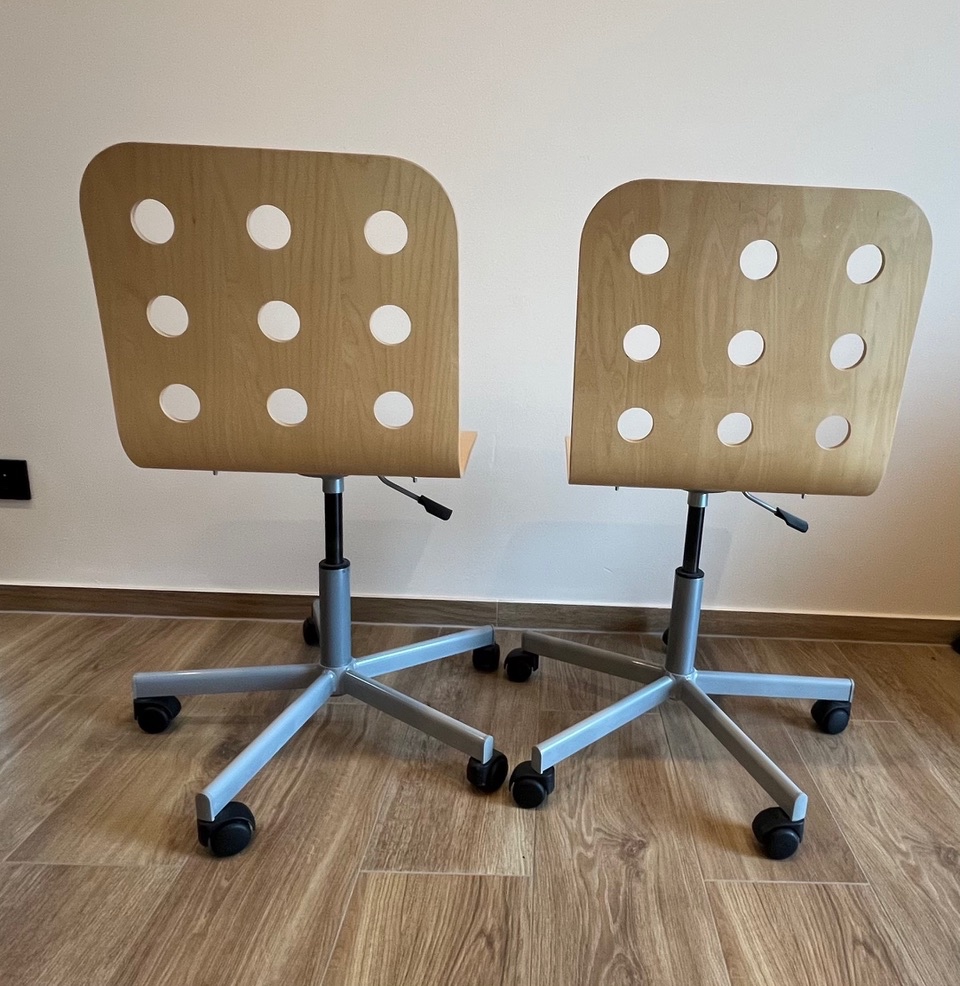 Kancelářské či studentské židle 2 ks IKEA Jules bříza - 3