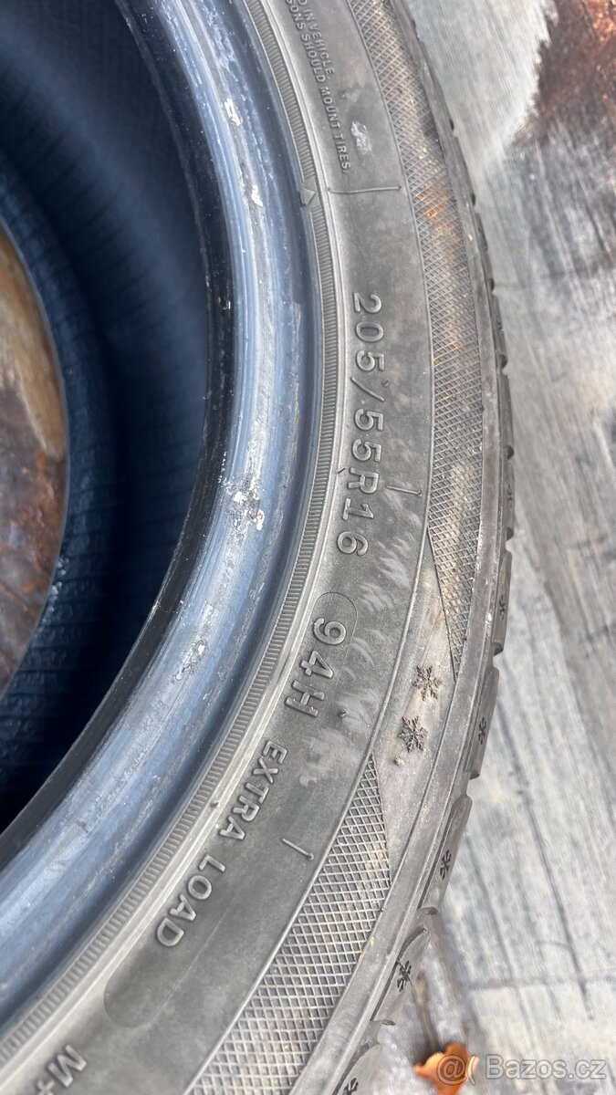 Zimni pneu 4x 205/55R16 94H 5-6mm vzorek 2 mirne sjete hrany - 3