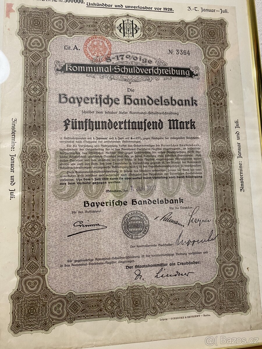 Starý německý dluhopis - 3