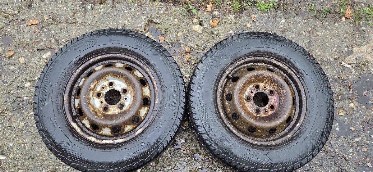 Plechové kola R15 5x118, zimní pneu 215/70C boxer, ducato - 3