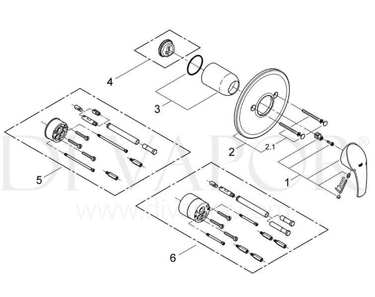 Grohe Eurosmart Sprchová baterie pod omítku, chrom, 19451001 - 3
