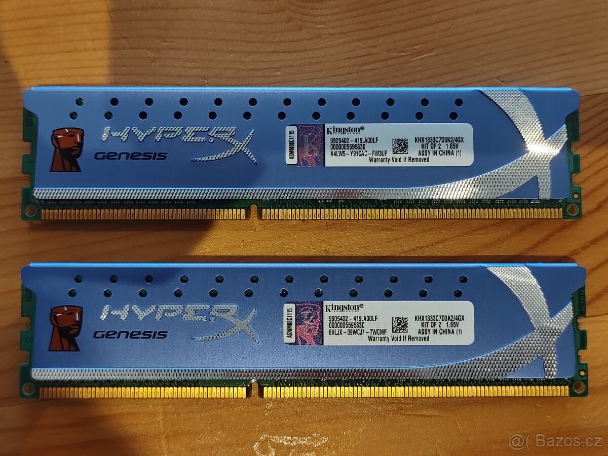 Prodám paměťové moduly pro PC RAM DDR3 - 3