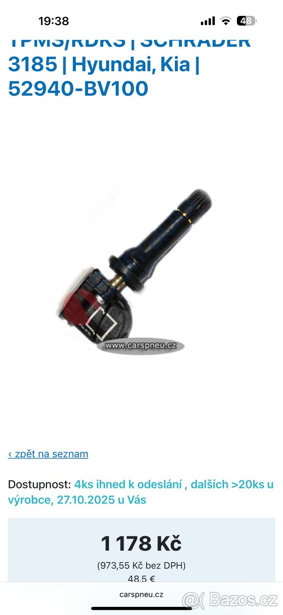 Snímače tlaku / TPMS - SCHRADER KIA HYUNDAI - 3