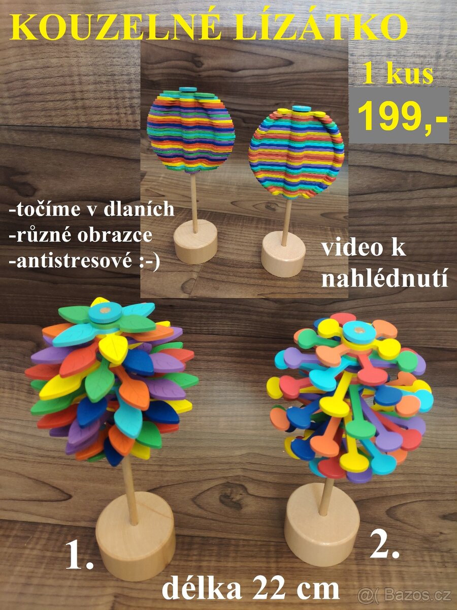 DŘEVĚNÉ HRAČKY - včeličky, duhové kuličky... - 3