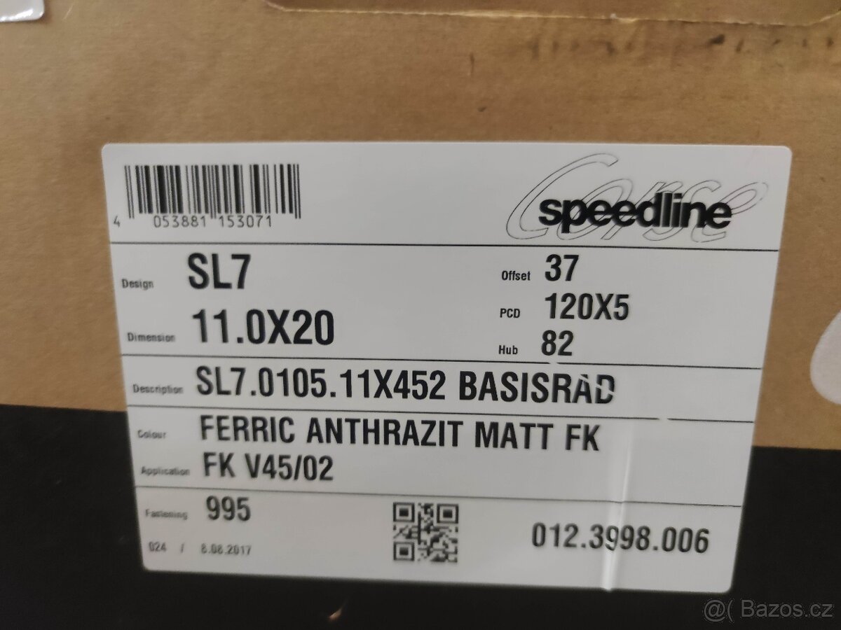 Nové kolo 11x20, 5/120 ET37 SPEEDLINE SL7, - 3