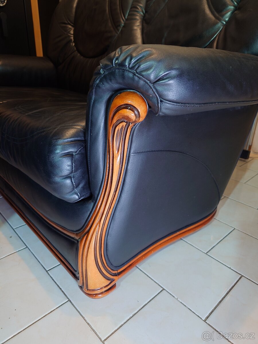 Italská kožená sedačka - 3