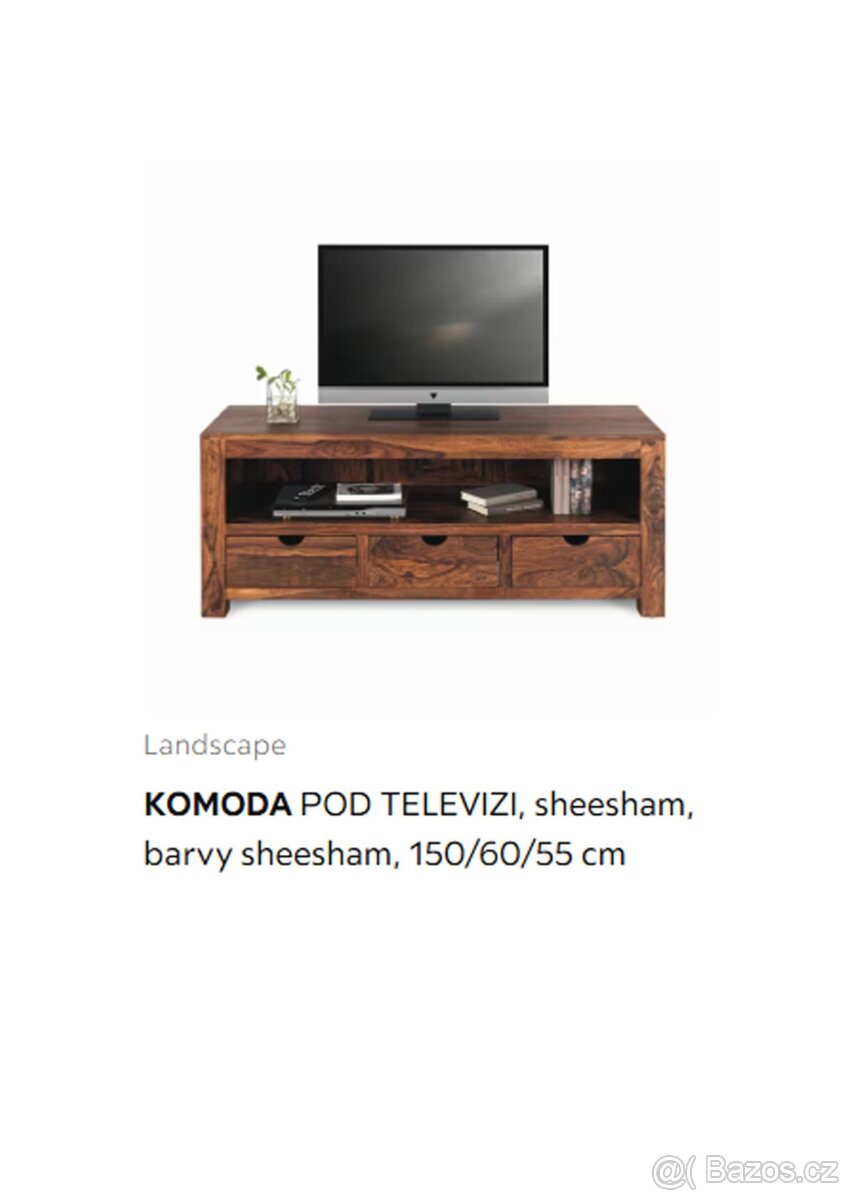 Masivní indický sheesham tv stůl - 3