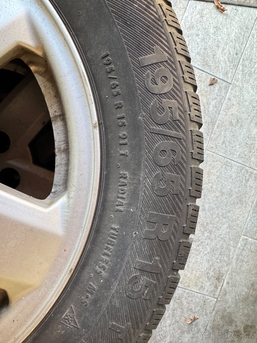 4x alu Škoda 5x100 r15 ET 38 včetně pneu - 3