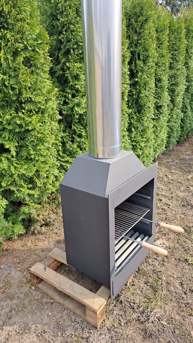 Grilovaci krbová vložka do gabionu,topeniště,udírna - 3