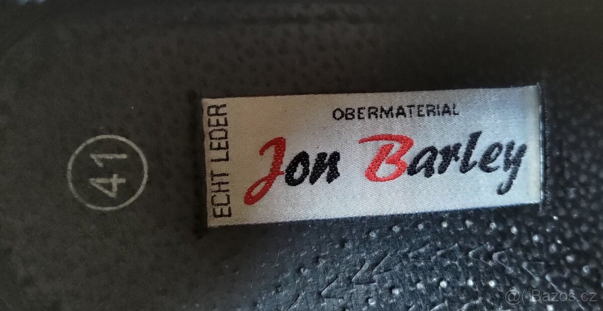 JON BARLEY kožené černé polobotky / NOVÉ / - 3