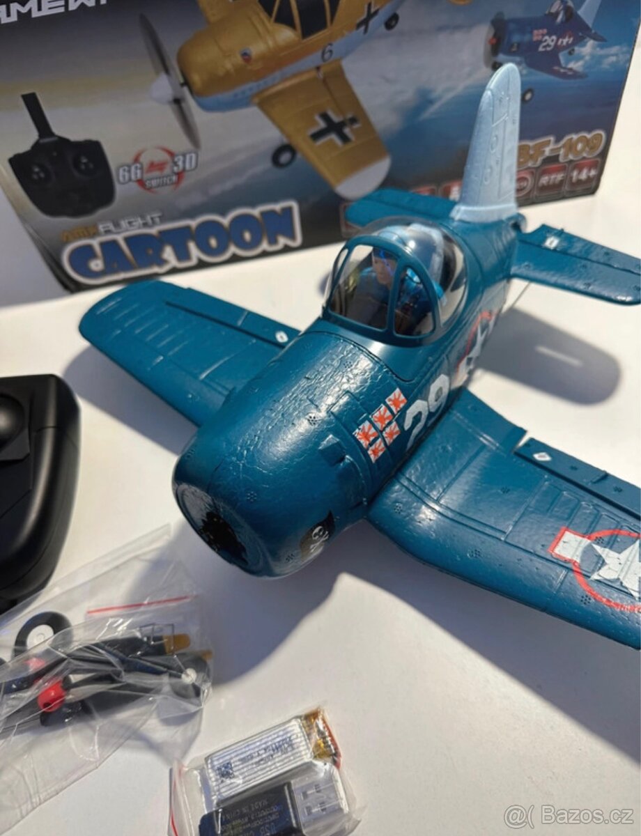 AMEWI RC LETADLO CORSAIR F4U 3 KANÁLY 6G GYRO, RTF SADA - 3
