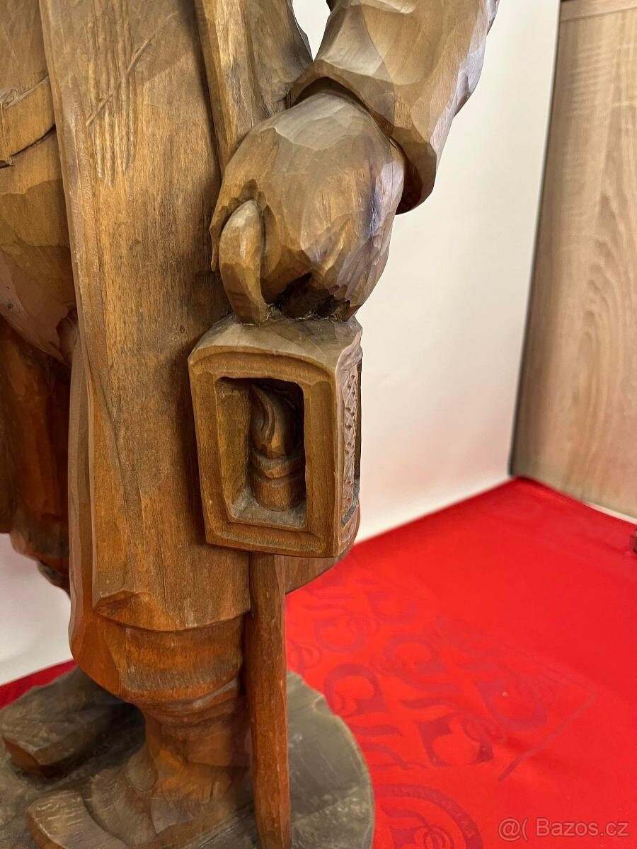 Dřevěná socha, Ponocný - 79cm - 3