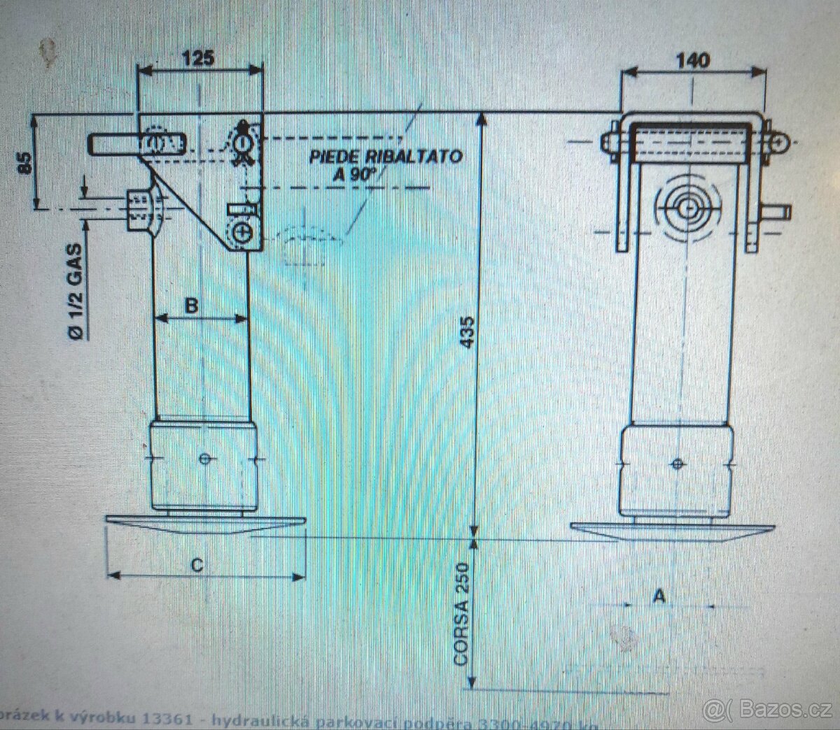 Hydraulická parkovací podpěra pro návěs - 3