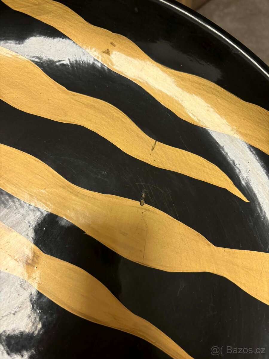 Designový set KANGAROO: Váza + Mísa (Černá/Zlatá) – Sleva - 3