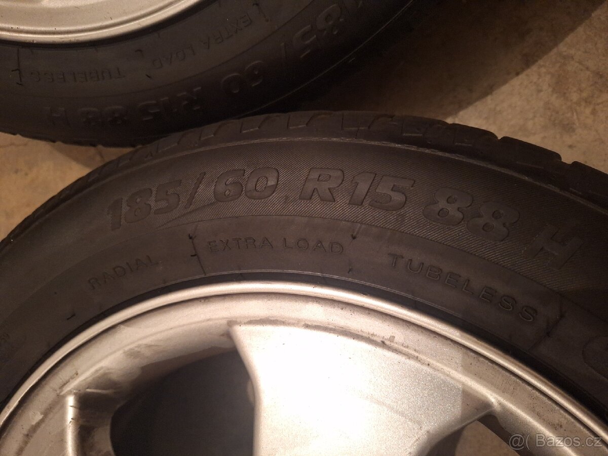 Alu kola Opel z letními pneu 185/60 r15 88H - 3