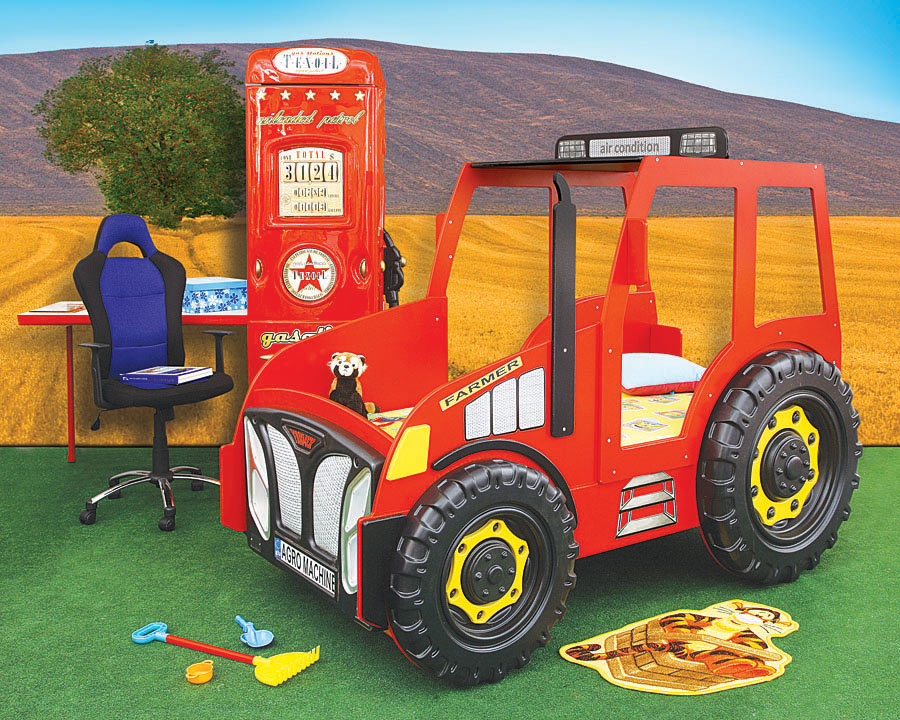 Dětská postel Traktor rošt + matrace + Led světla - 3