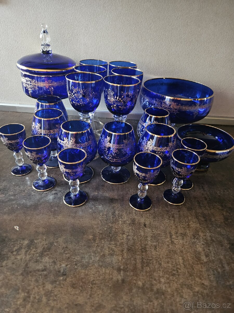 Skleněná souprava modrá - 3