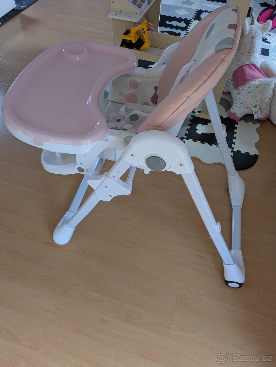 Jídelní židlička zn. Kinderkraft růžová - 3