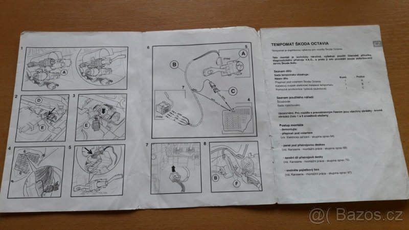 Tempomat octavia 1 / Golf 4 - nová páčka s kabeláží - 3