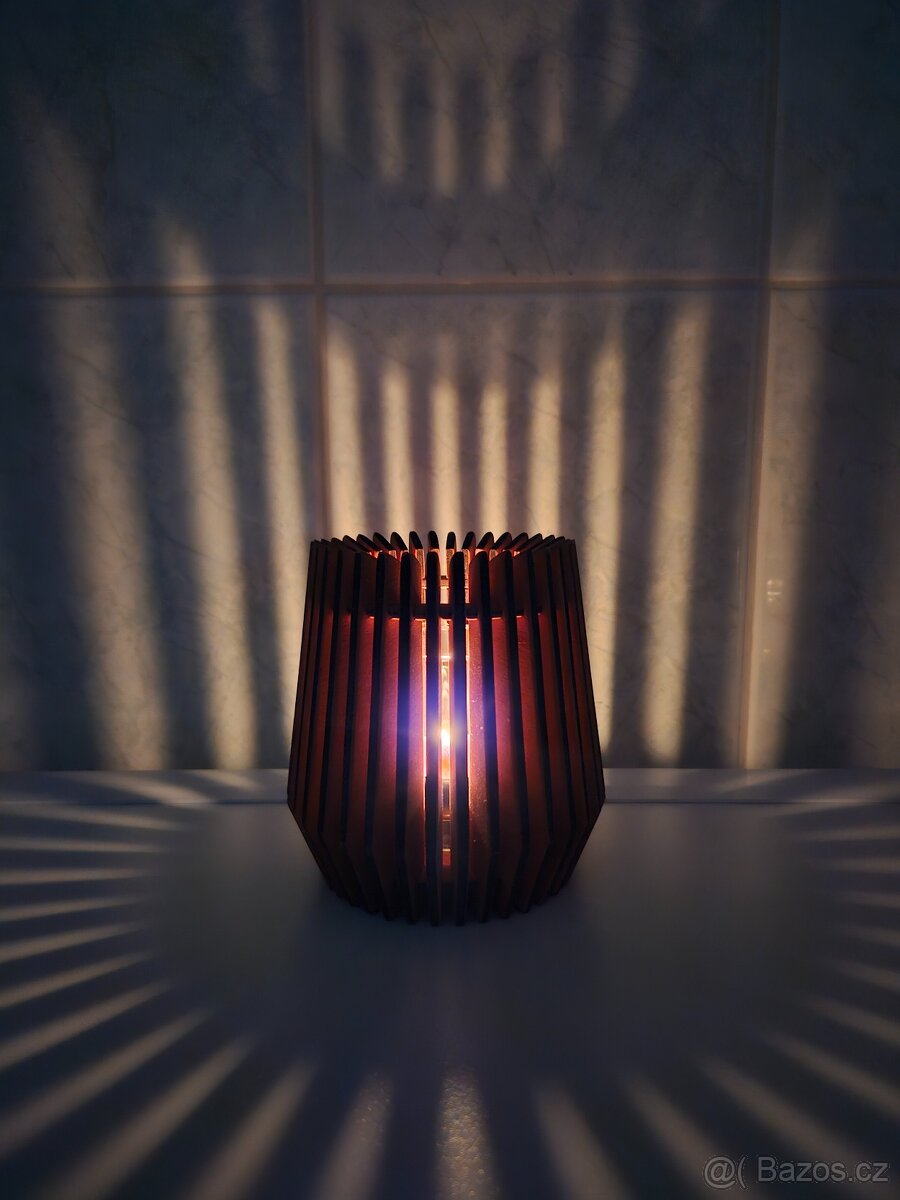 Ručně vyrobený dřevěný svícen na čajovou svíčku - 3