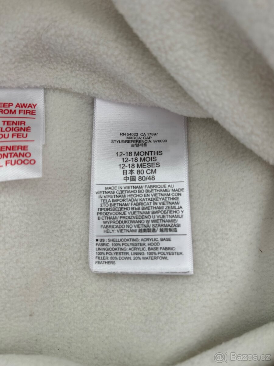 Péřová kombinéza GAP 12 - 18 měs. Vel. 80 - 3