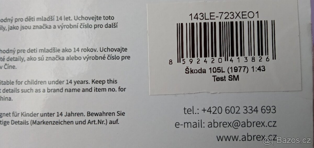 ABREX 1:43 ŠKODA 105L TEST SVĚTA MOTORŮ LIMITKA 300 KS - 3