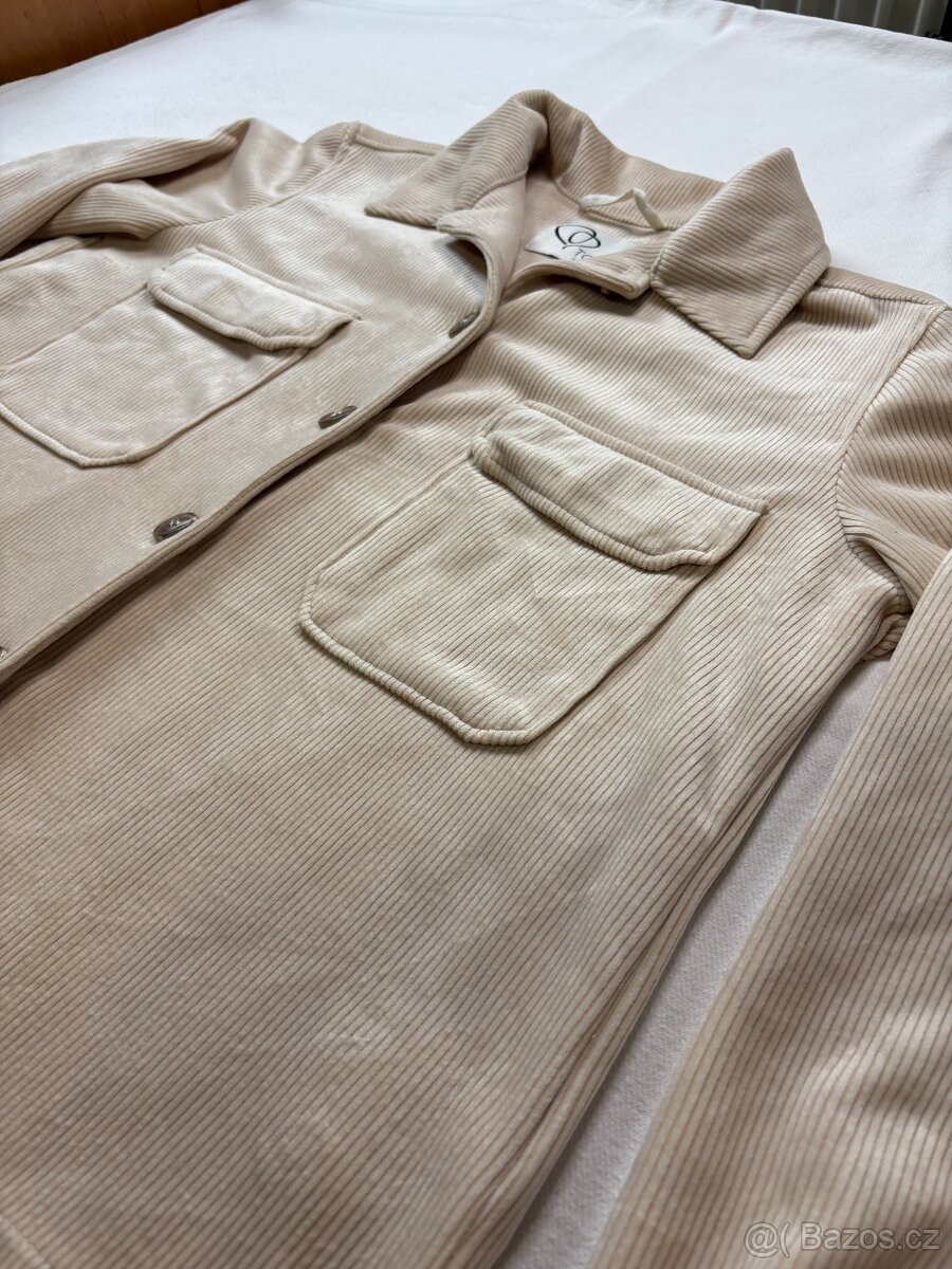 Béžová manšestrová košile TONI | Shacket | elastická | vel. - 3