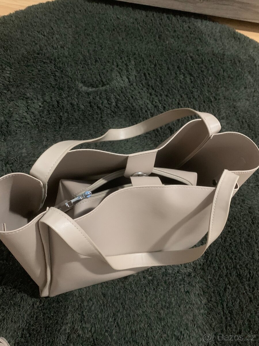 Kabelka béžová shoper - 3