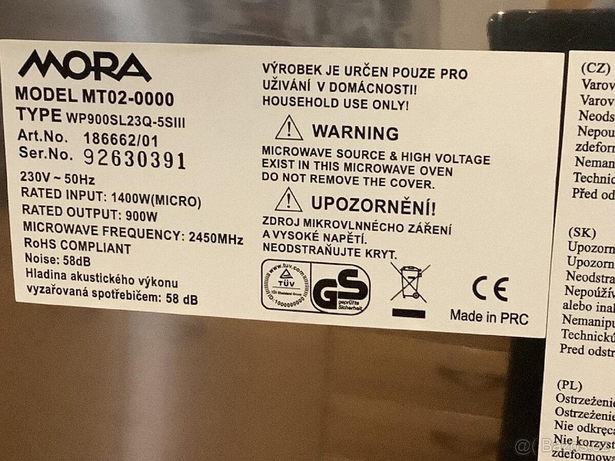 Mora mikrovlnná trouba nerez, vestavná + rámeček - 3