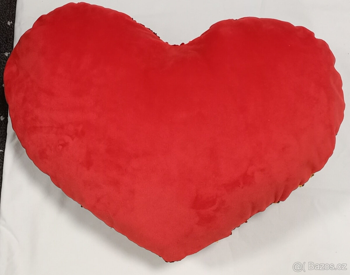Nový velký flitr polštář srdce - 3