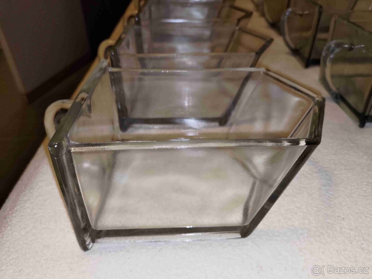 Skleněné dózy (šuplíčky) historické velké - 3