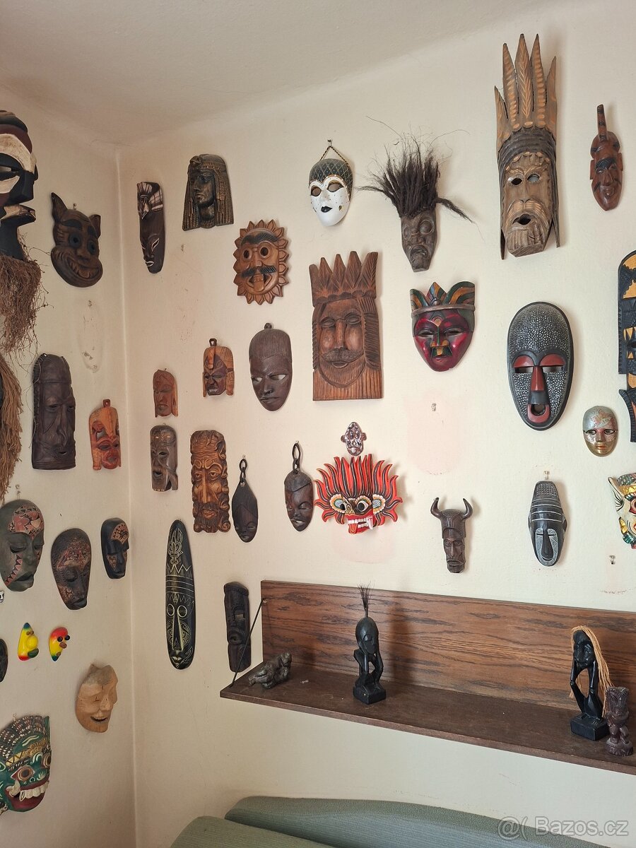 masky - dřevěné a hliněné dekorace - 3