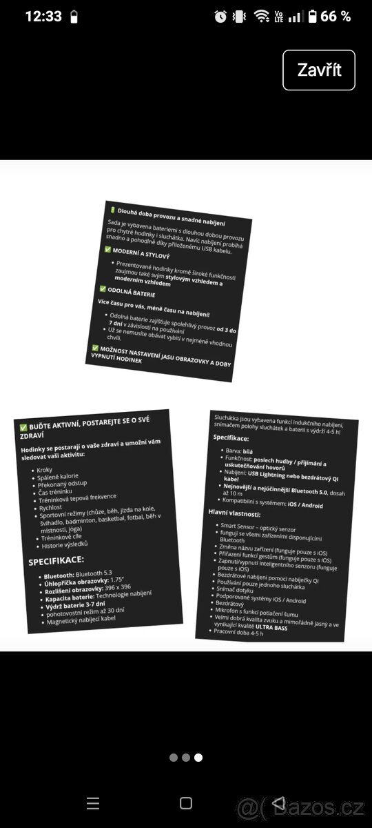 Smart watch+Bluetooth sluchátka TWS - 3