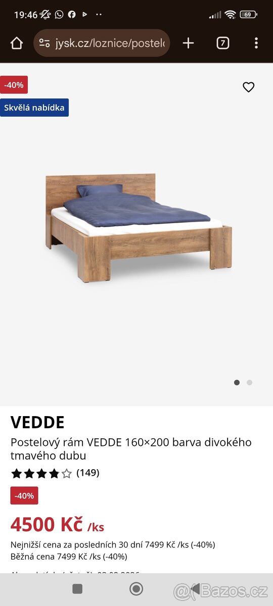 Postelový rám vedde 160x200cm - 3