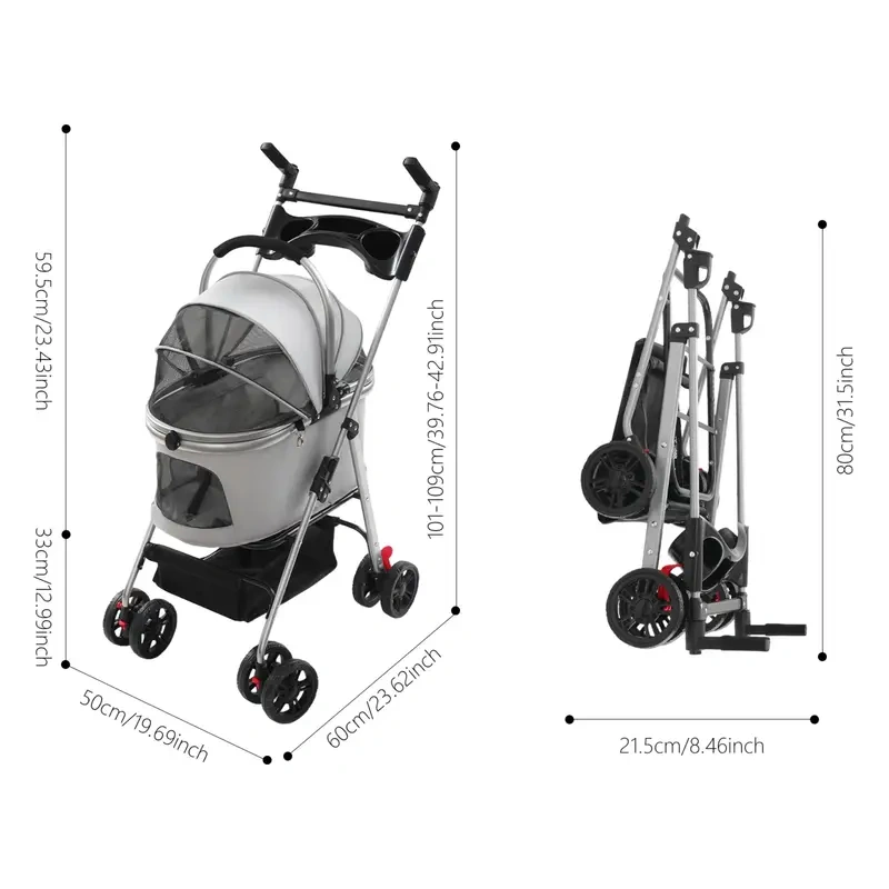 kočárek pro psy, pejsky i kočky 2v1 - 3