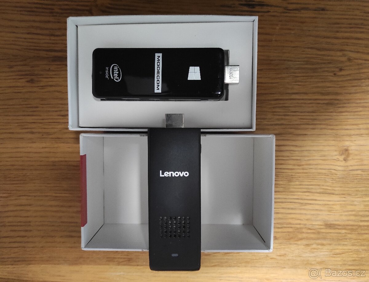 2× mini PC stick (MODECOM / Lenovo) - 3