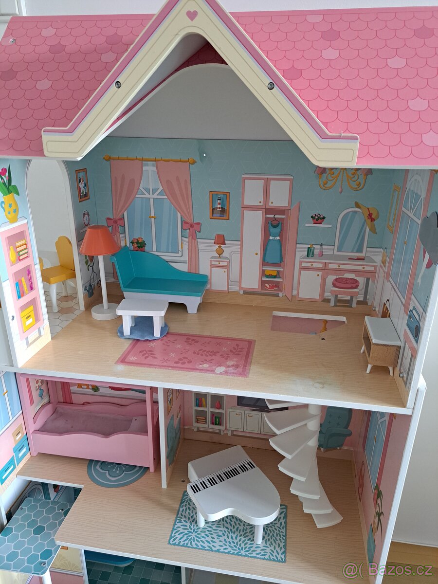 Velky dřevěný dům Woody pro panenky - 3