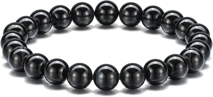 ♥️ Krásný náramek z přírodního kamene (kočičí oko, achát) - 3