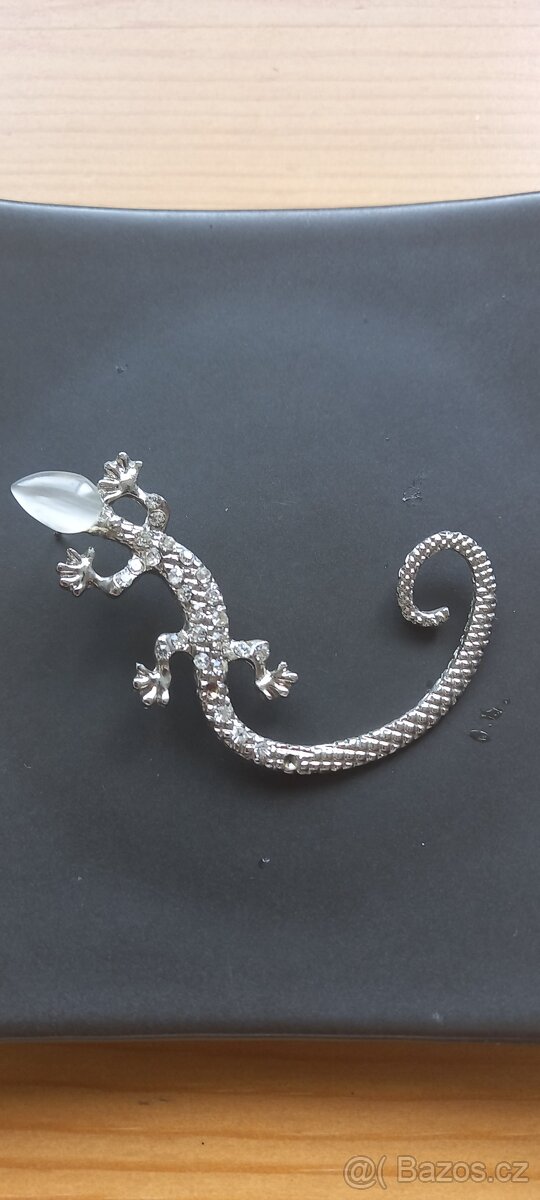 Extravagantní náušnice se zirkony - ještěrka - 3