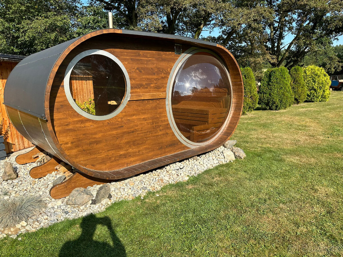 Venkovní oválná sauna s panoramatickým oknem - 3