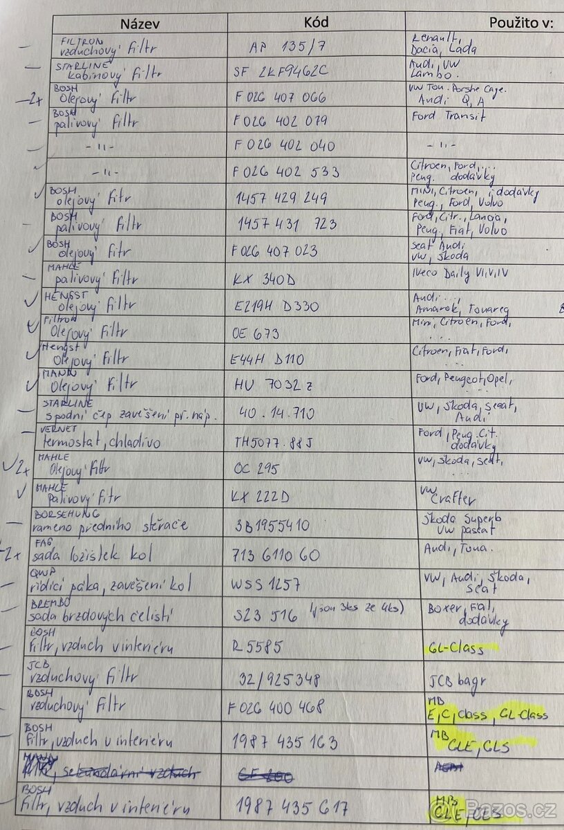 Náhradní díly - 3