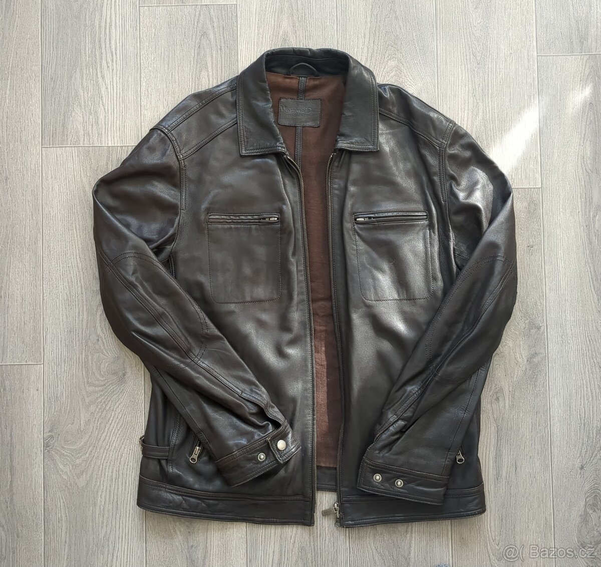 Pánská kožená bunda Massimo Dutti - vel. L/XL - 3