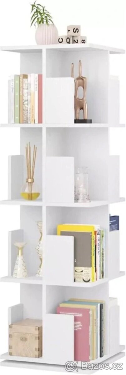 EUGAD 360° otočná knihovna police kancelářská police MDF - 3