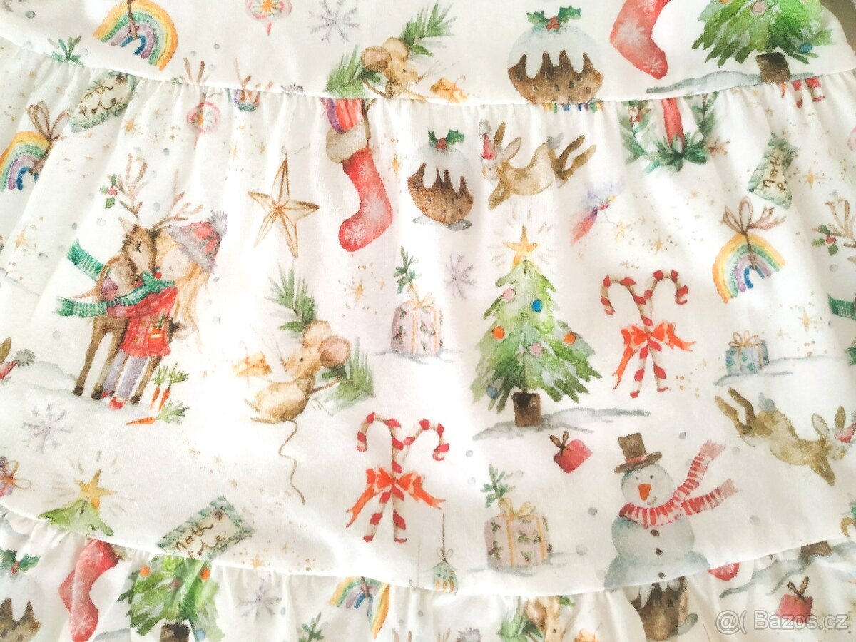 Nové bavlněné překrásné vánoční zimní šaty Next 86 - 3