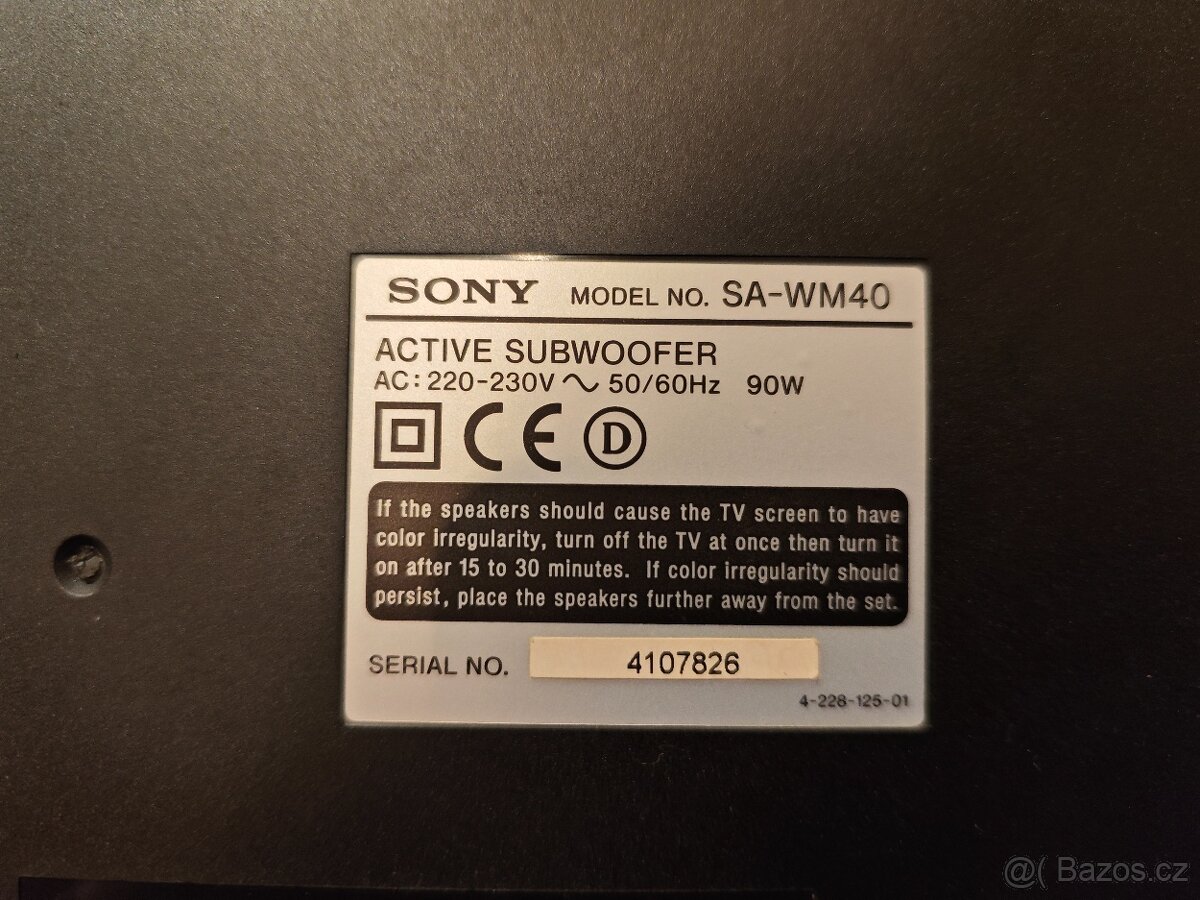 Prodám subwoofer Sony SA wm40 - 3