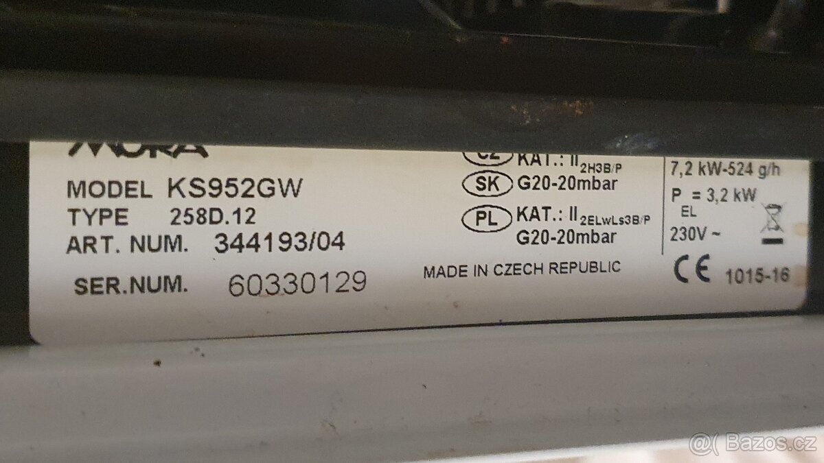 Prodam sporak Mora KS 952GW - 3