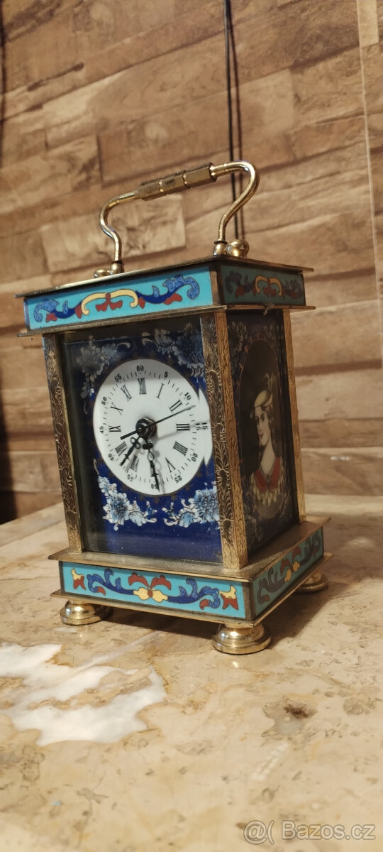Prodám 2x stolní hodiny Cloisonne Perfektní stav. - 3