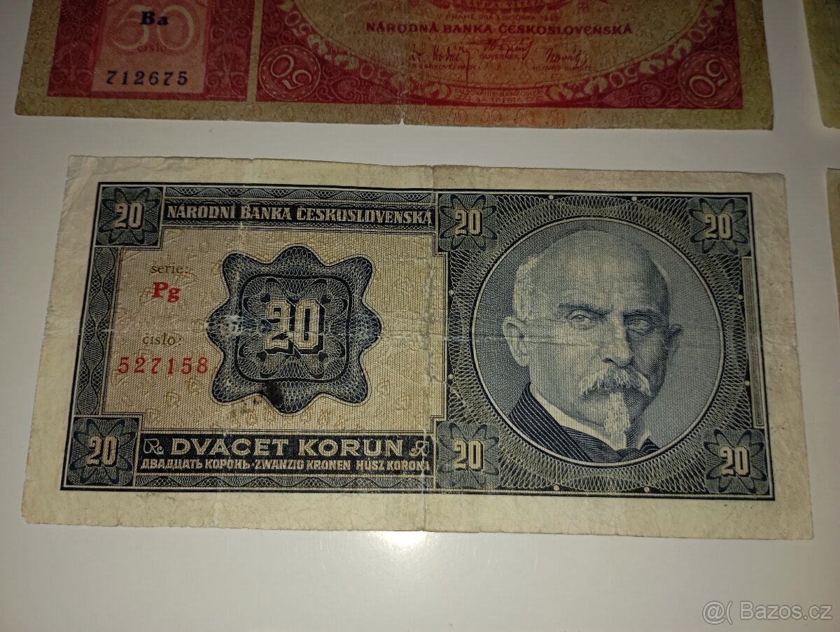 BANKOVKY 30. LÉTA, 1-100 K, 6 RŮZNÝCH NOMINÁLŮ, NEPERFOR. - 3