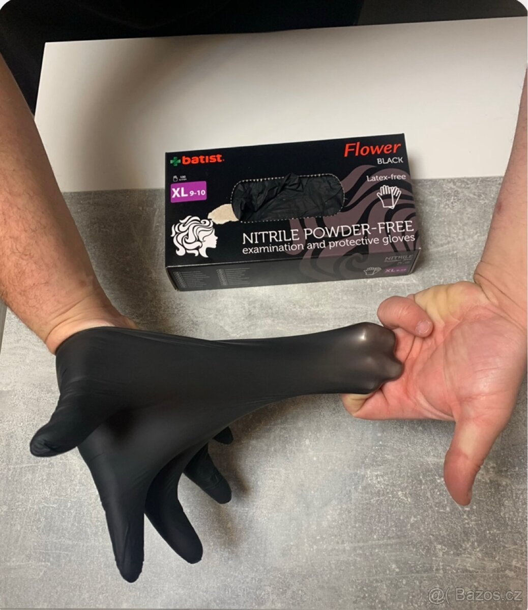 Nitrilové rukavice modré/černé - 3